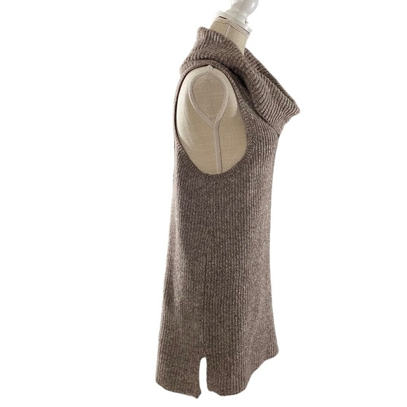 BKE Buckle Red Label Women Tan Knit Cowl Neck Sleeveless Sweater Mini Dress Sz M - Picture 8 of 13